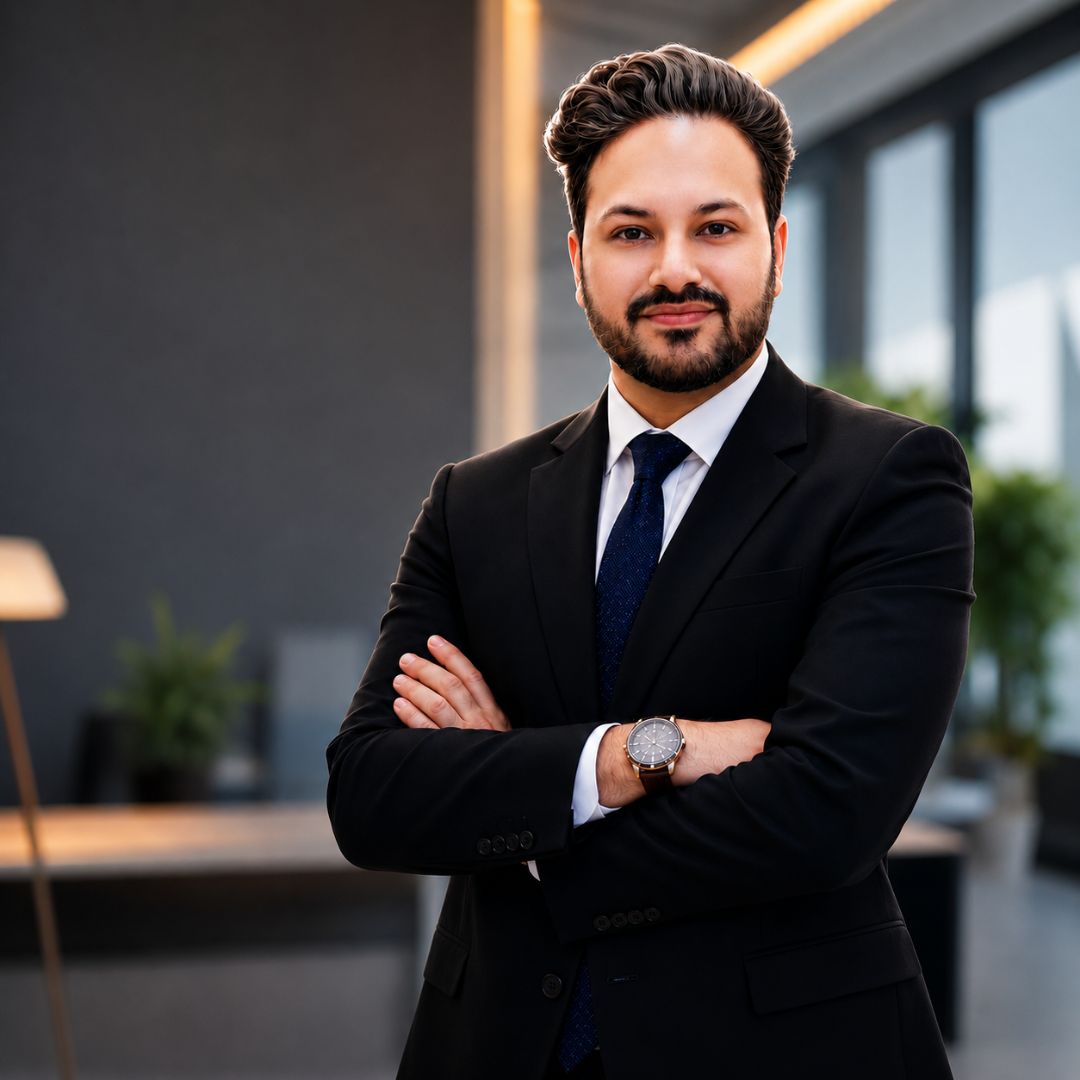 Experienced digital marketing trainer and AI strategist in a modern office